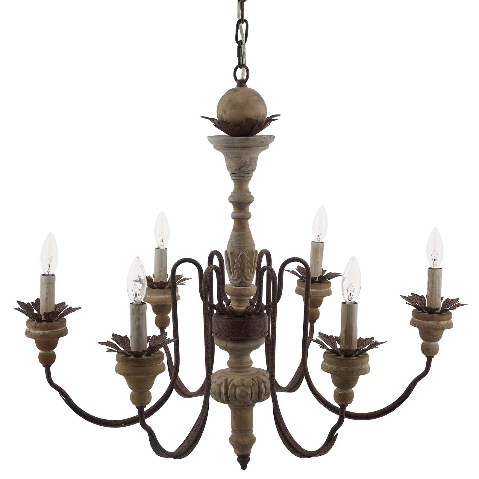 Bountiful Vintage French Pendant Ceiling Light Candelabra Chandelier by Modway