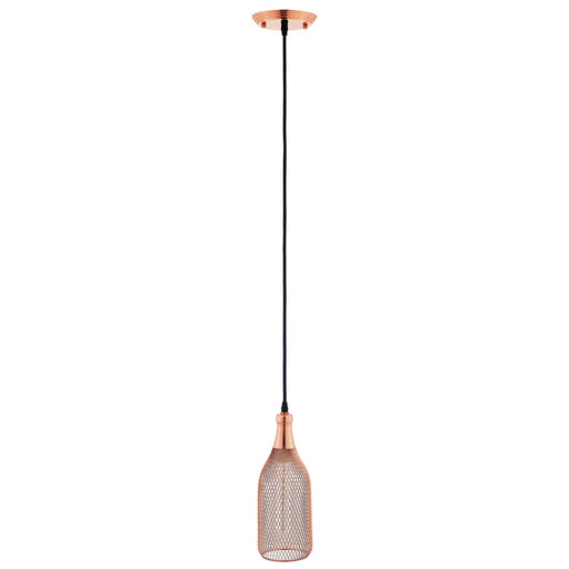 Glimmer Bottle-Shaped Rose Gold Pendant Light by Modway