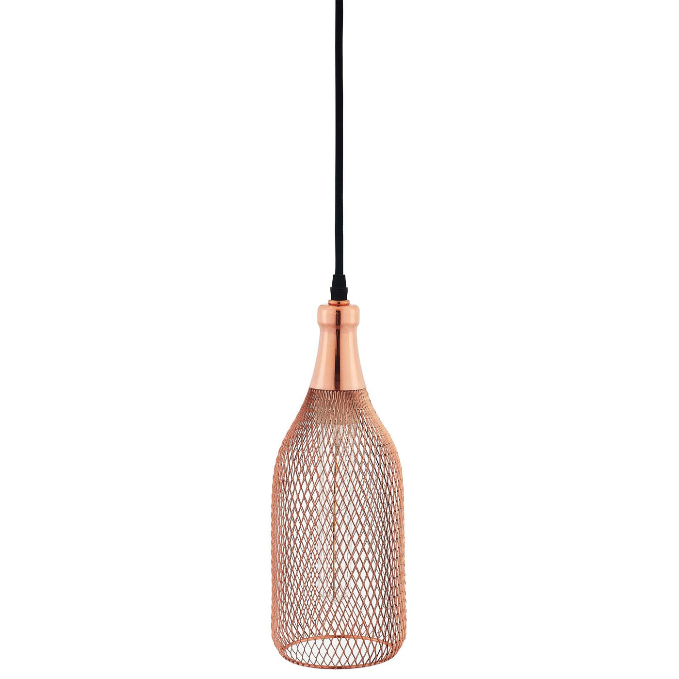 Glimmer Bottle-Shaped Rose Gold Pendant Light by Modway