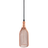 Glimmer Bottle-Shaped Rose Gold Pendant Light by Modway
