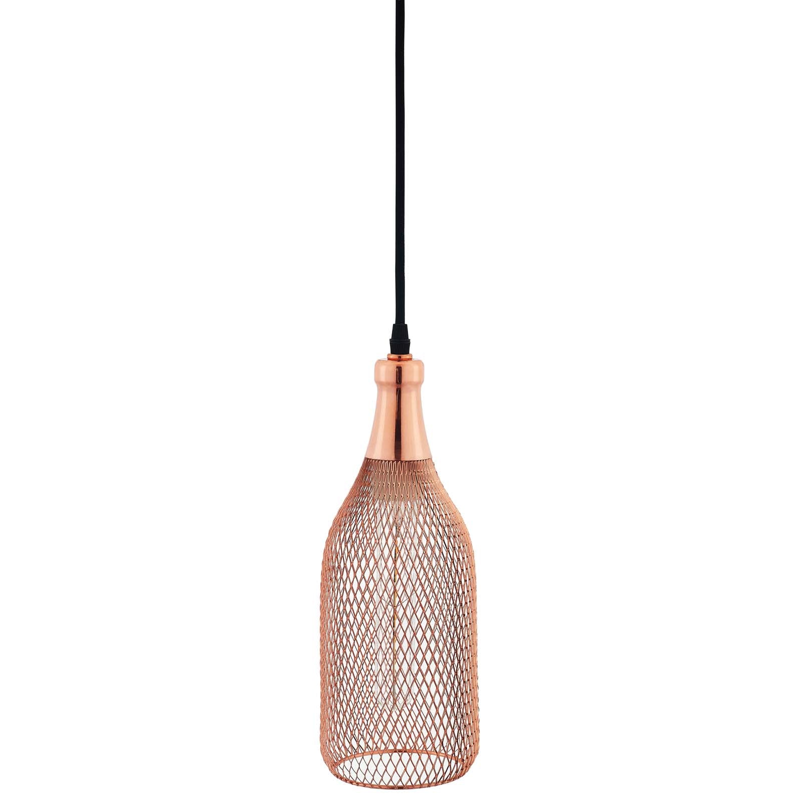 Glimmer Bottle-Shaped Rose Gold Pendant Light by Modway