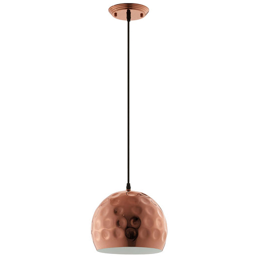 Dimple 10" Half-Sphere Rose Gold Pendant Light by Modway