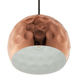 Dimple 10" Half-Sphere Rose Gold Pendant Light by Modway