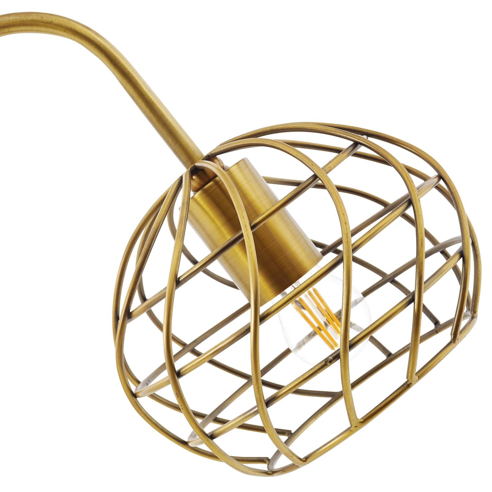Salient Brass and Faux White Marble Table Lamp by Modway