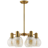 Resound Amber Glass And Brass Pendant Chandelier by Modway