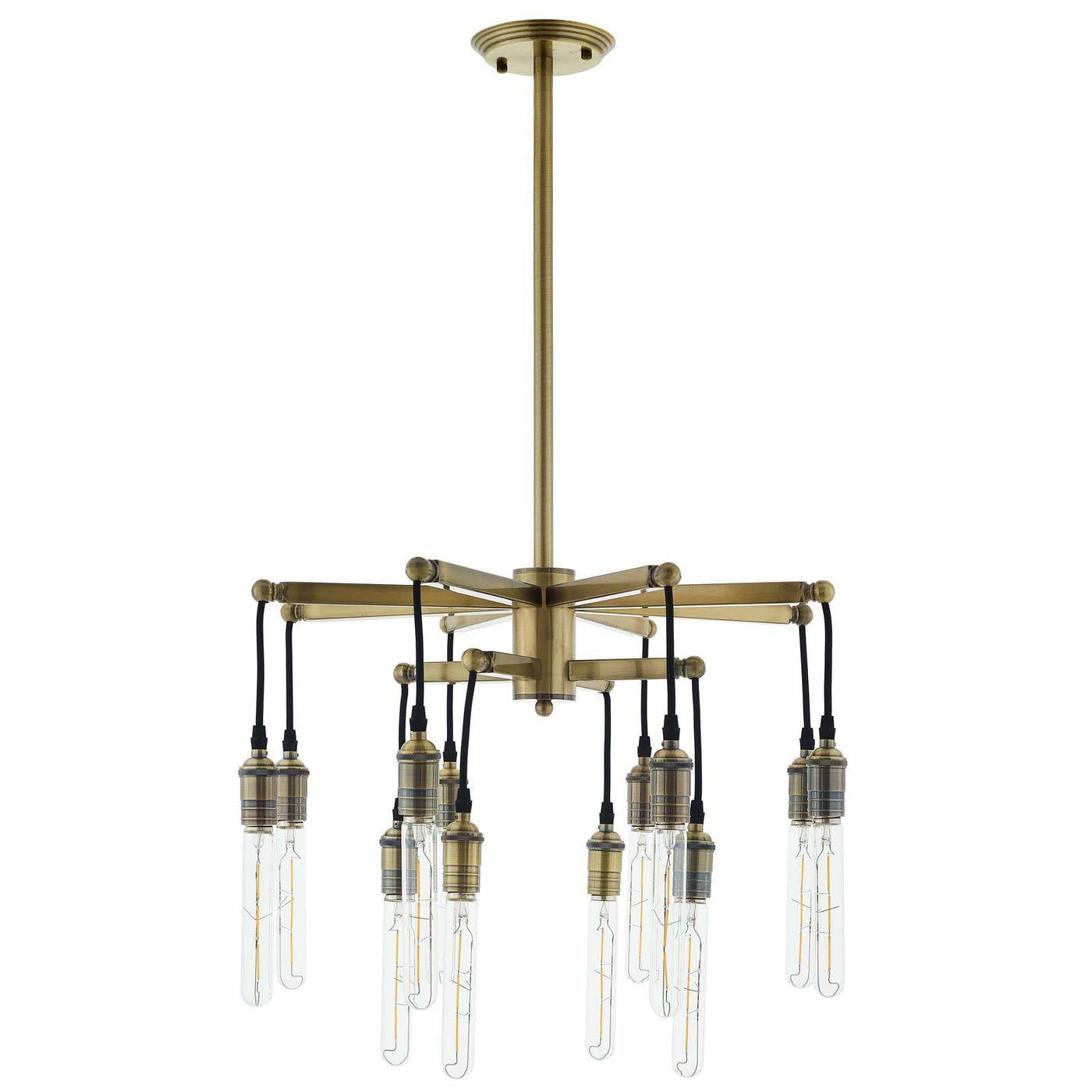 Resolve Antique Brass Ceiling Light Pendant Chandelier by Modway