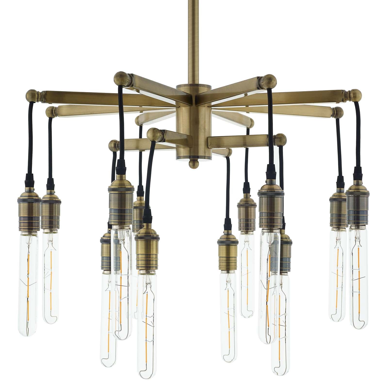 Resolve Antique Brass Ceiling Light Pendant Chandelier by Modway