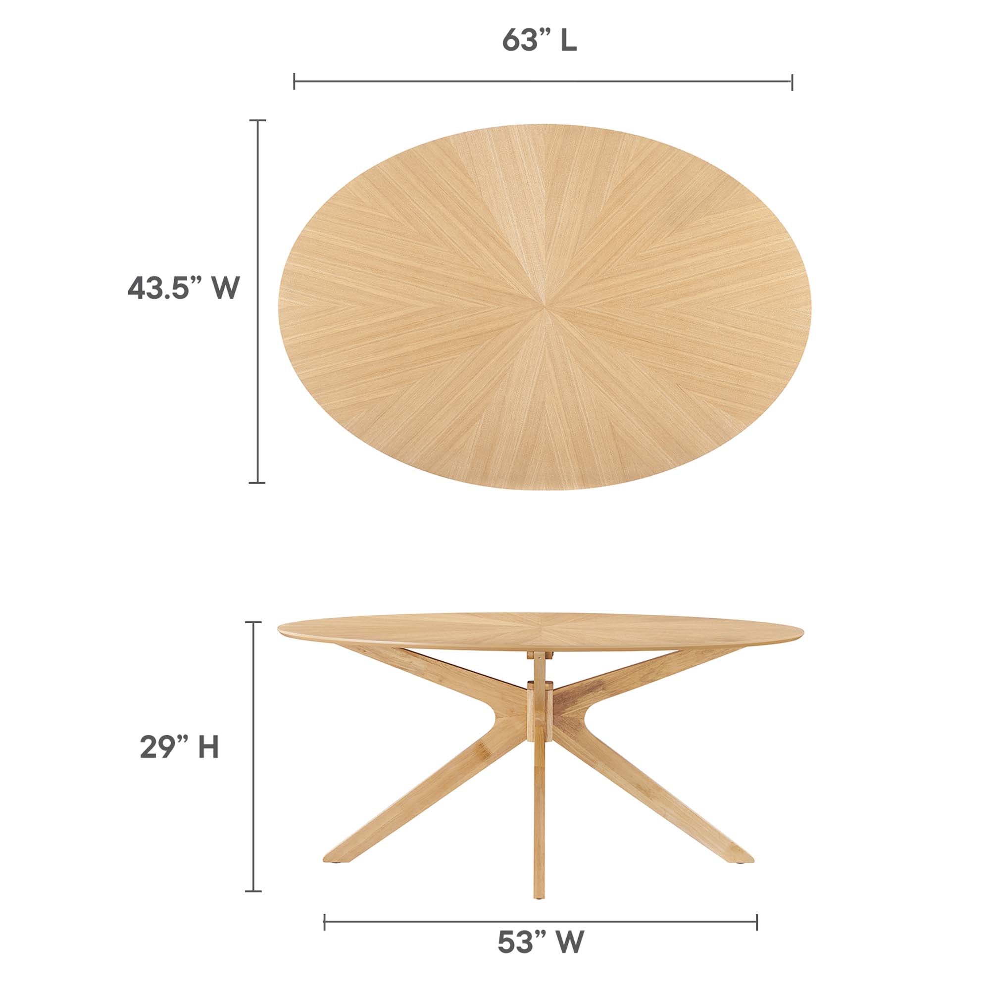 Oak / 63" Oval