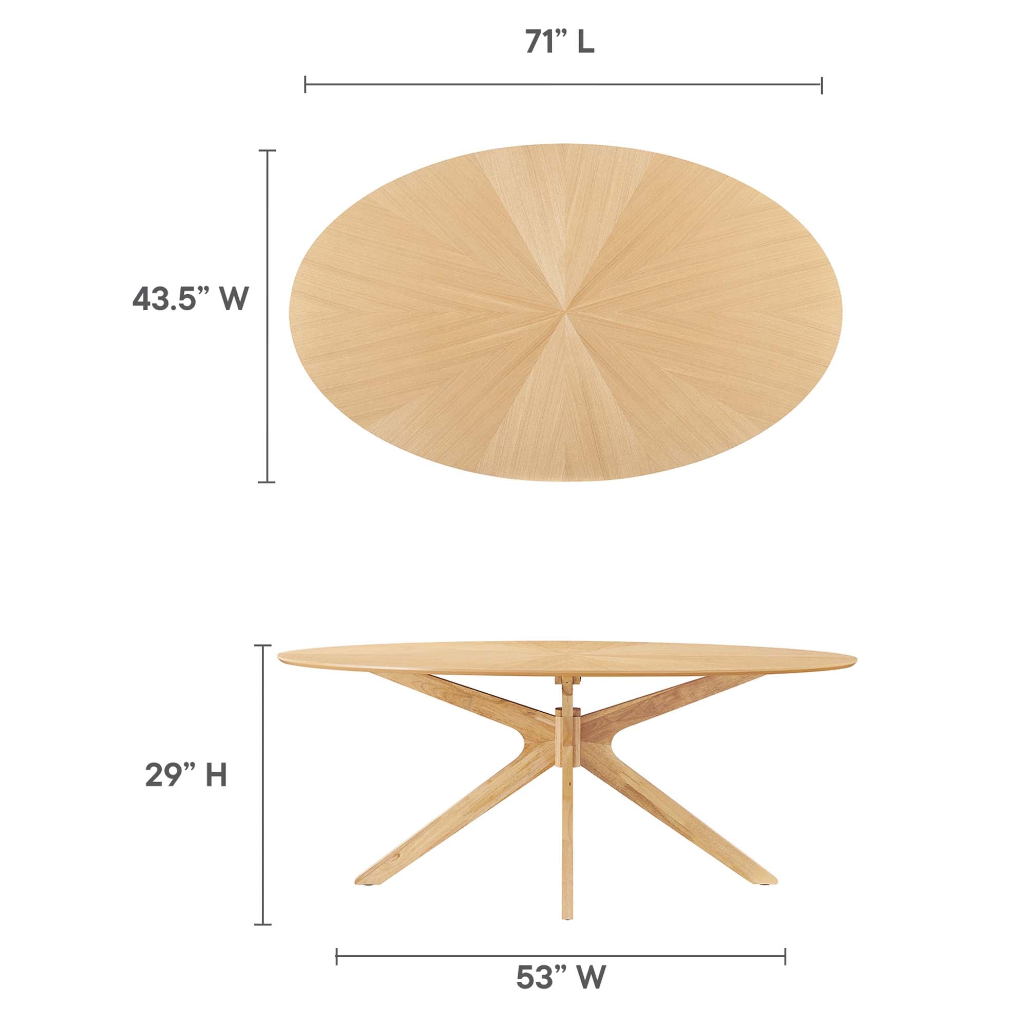 Oak / 71" Oval