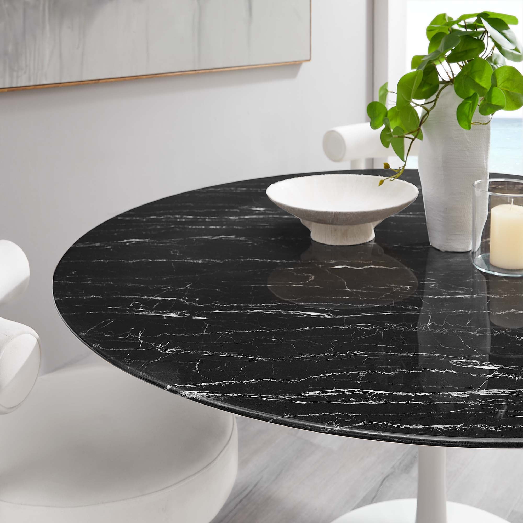 Faux Marble / White Black