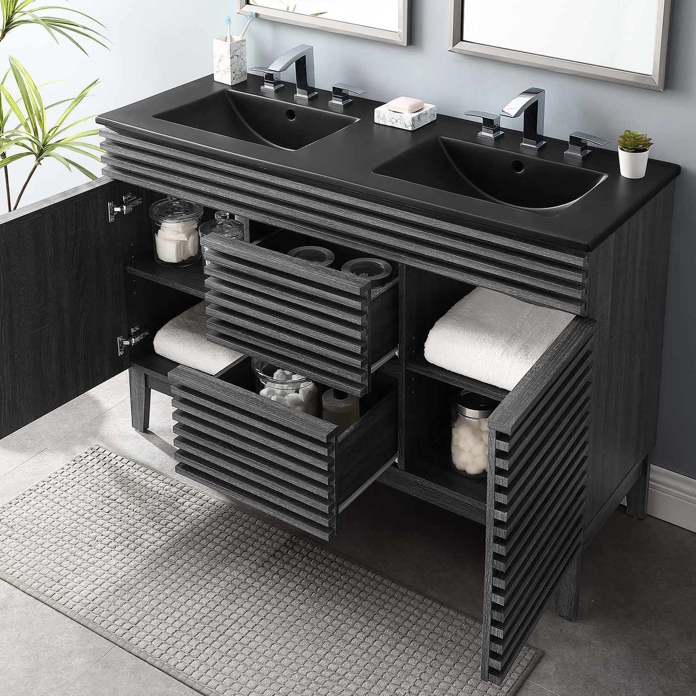 Charcoal Black / 48" Double