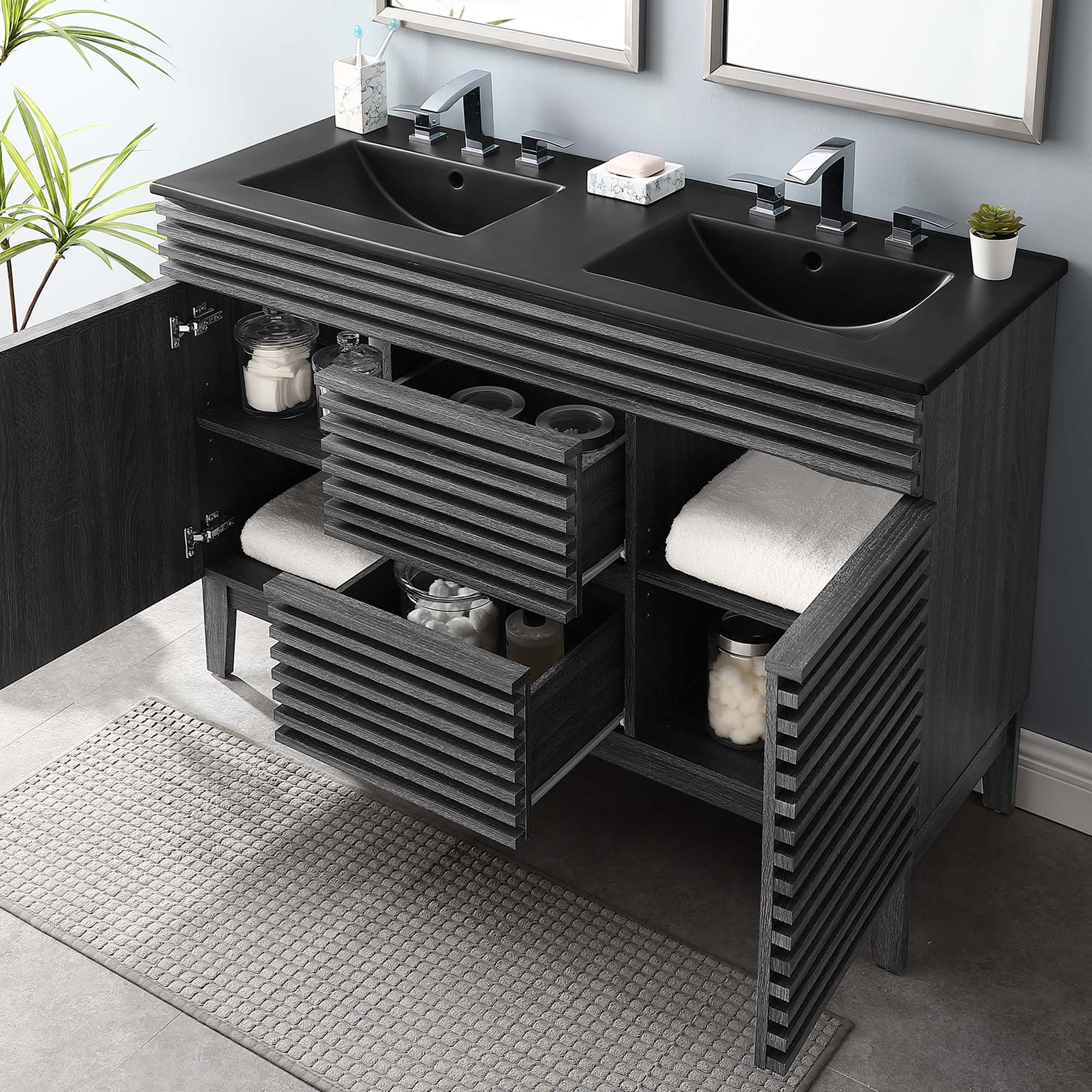 Charcoal Black / 48" Double