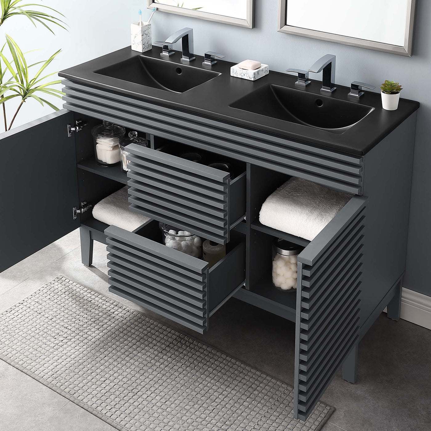 Gray Black / 48" Double