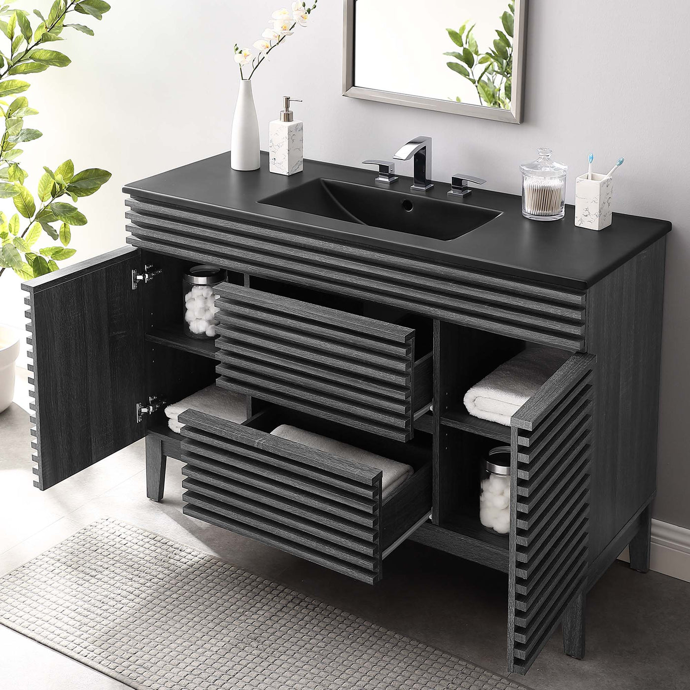 Charcoal Black / 48" Single
