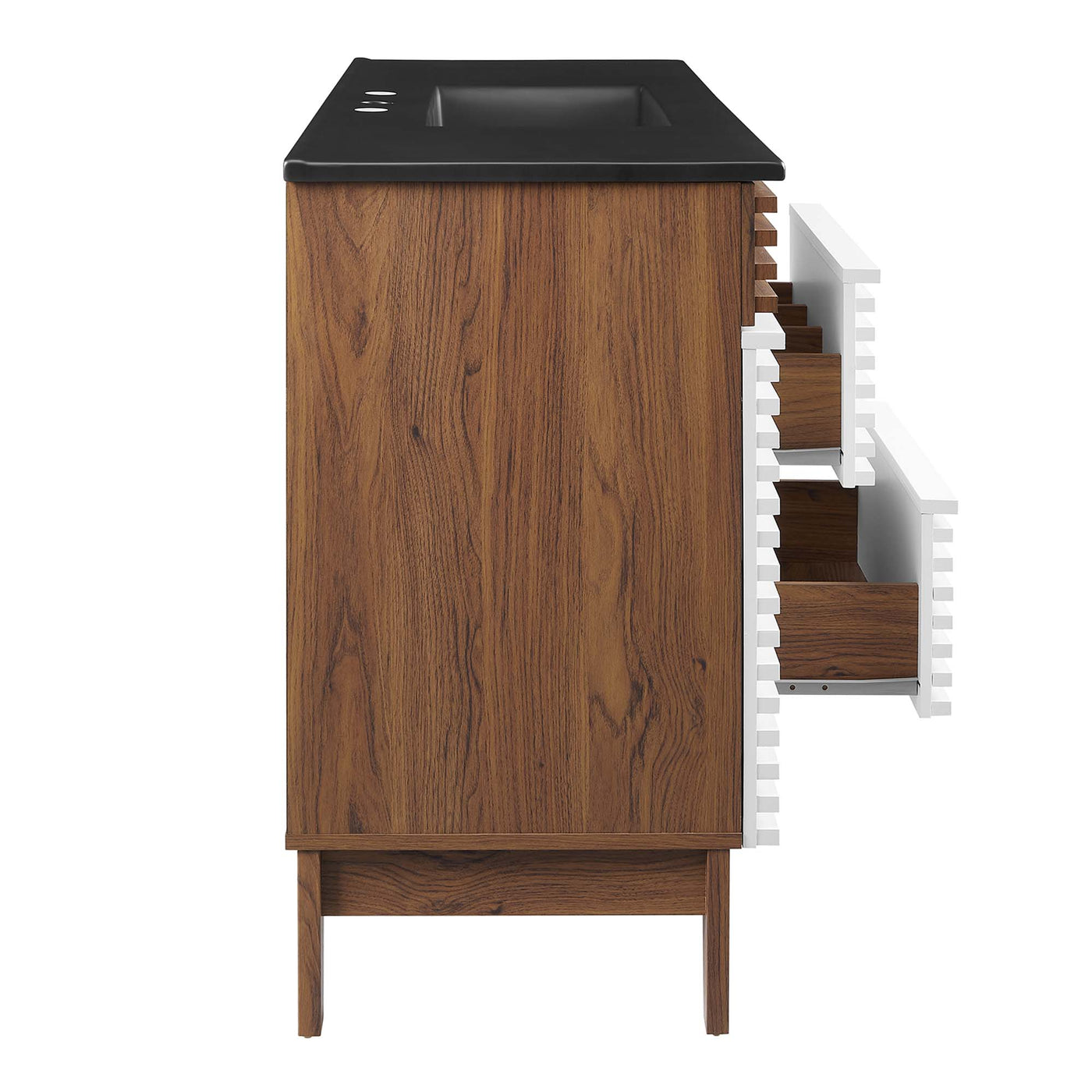 White Walnut Black / 48" Single