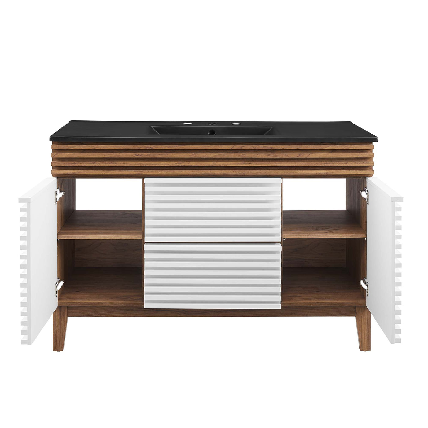 White Walnut Black / 48" Single