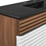 White Walnut Black / 48" Single