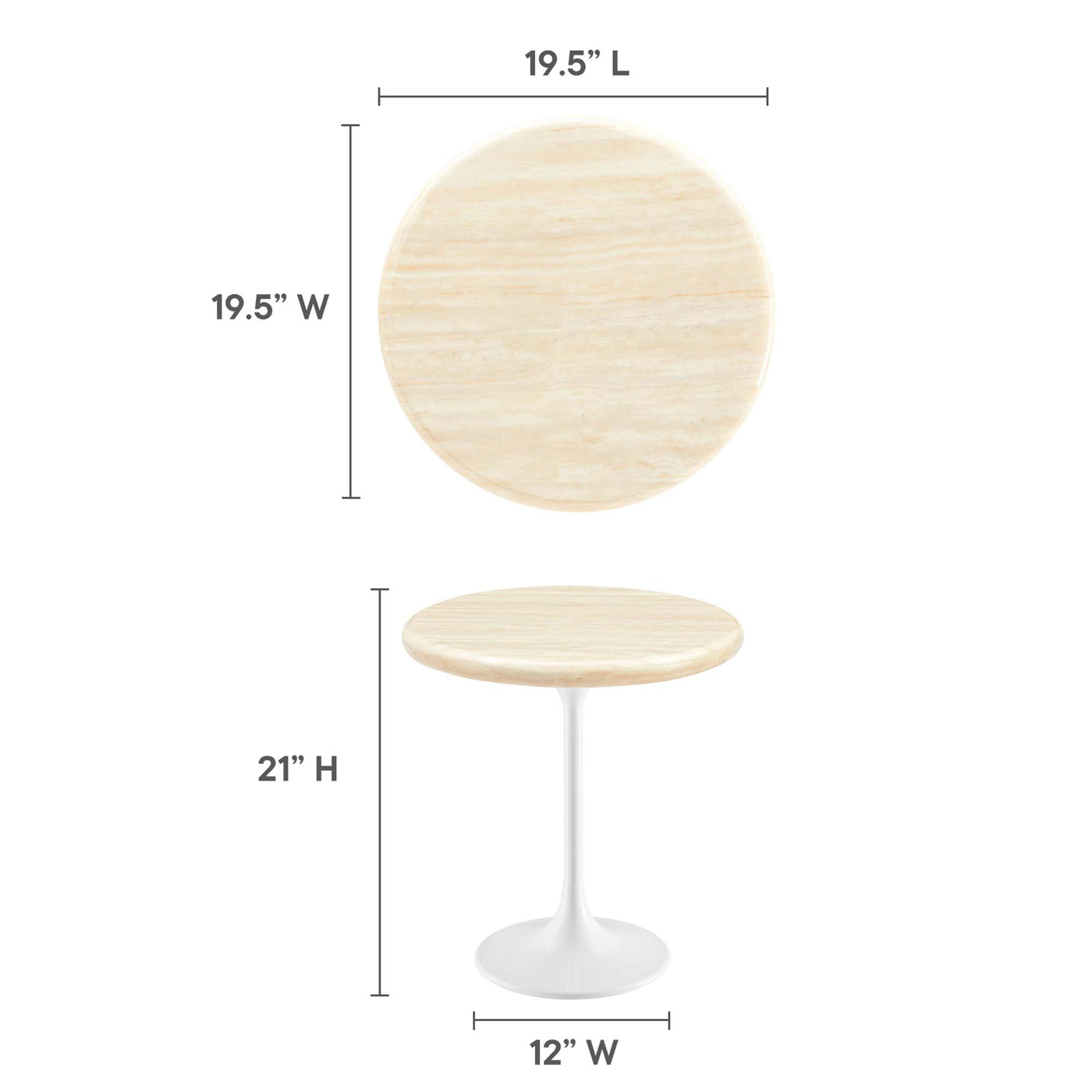 White Travertine / 20"