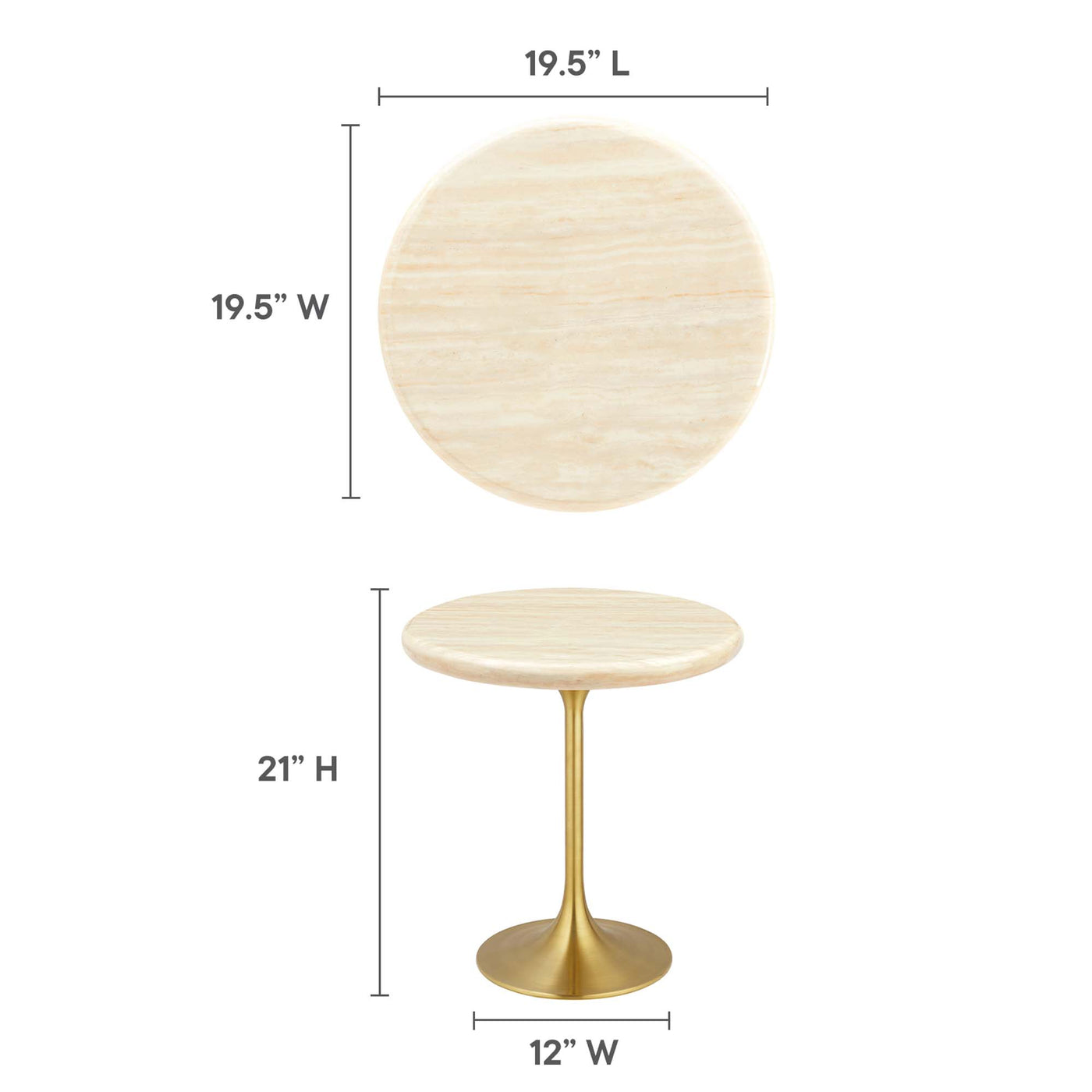 Gold Travertine / 20"