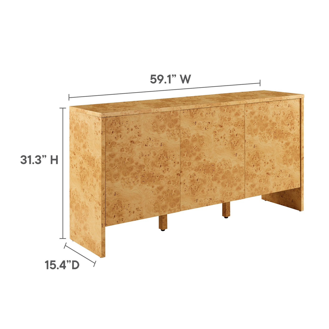 Hudson  60" Burl Wood  Sideboard