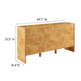 Hudson  60" Burl Wood  Sideboard