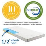 Relax 31 x 75 x 4 Tri-Fold Mattress Topper by Modway