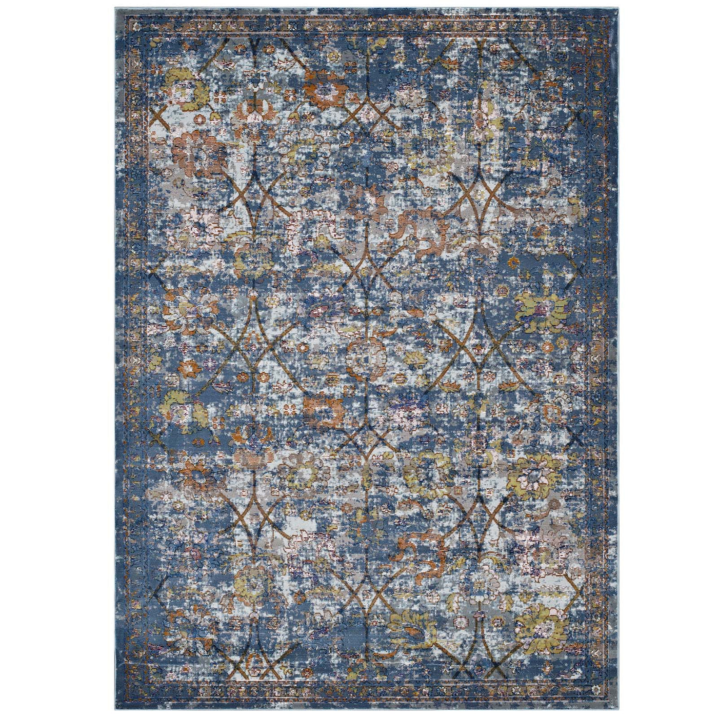 Blue Gray Yellow and Orange / 5x8