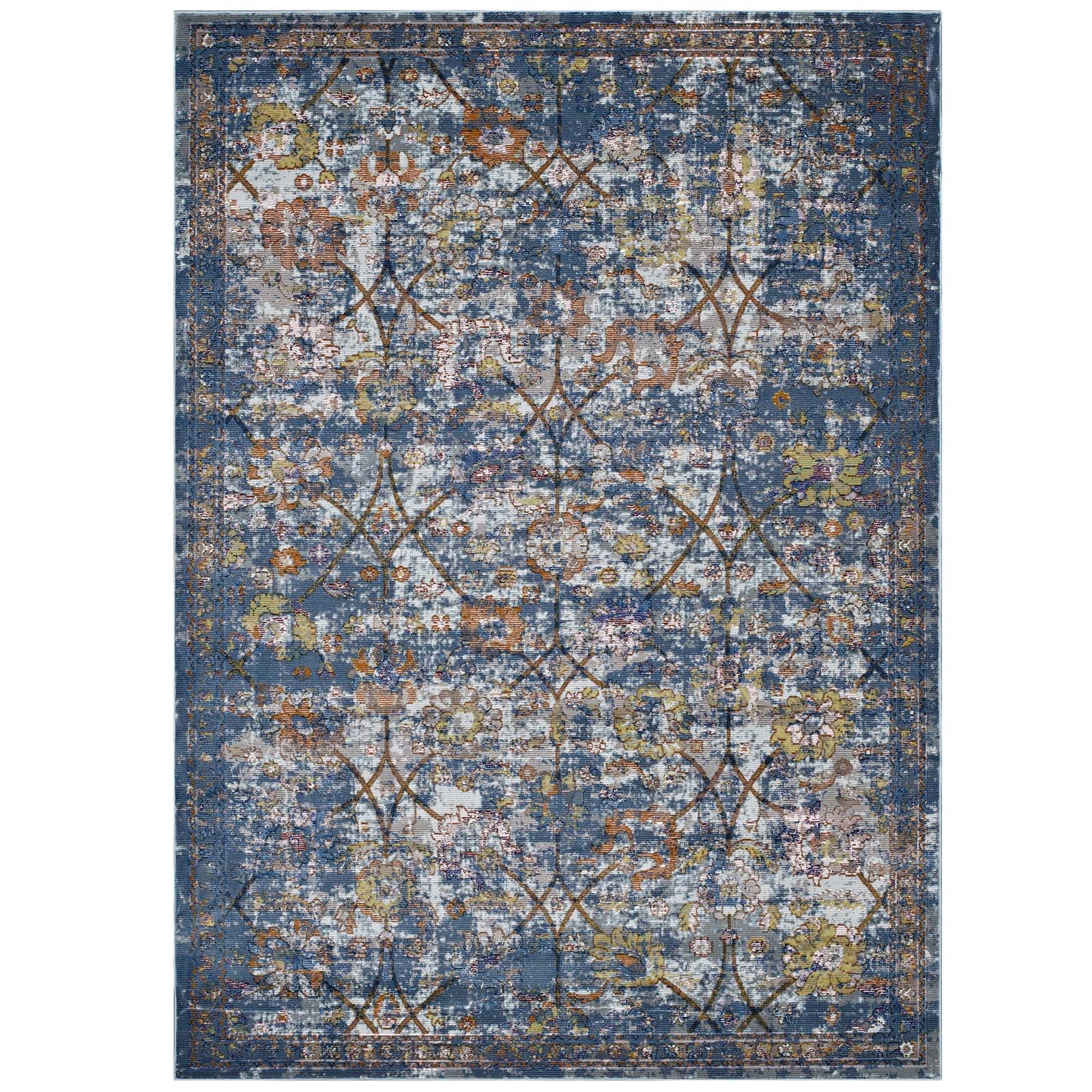 Blue Gray Yellow and Orange / 5x8
