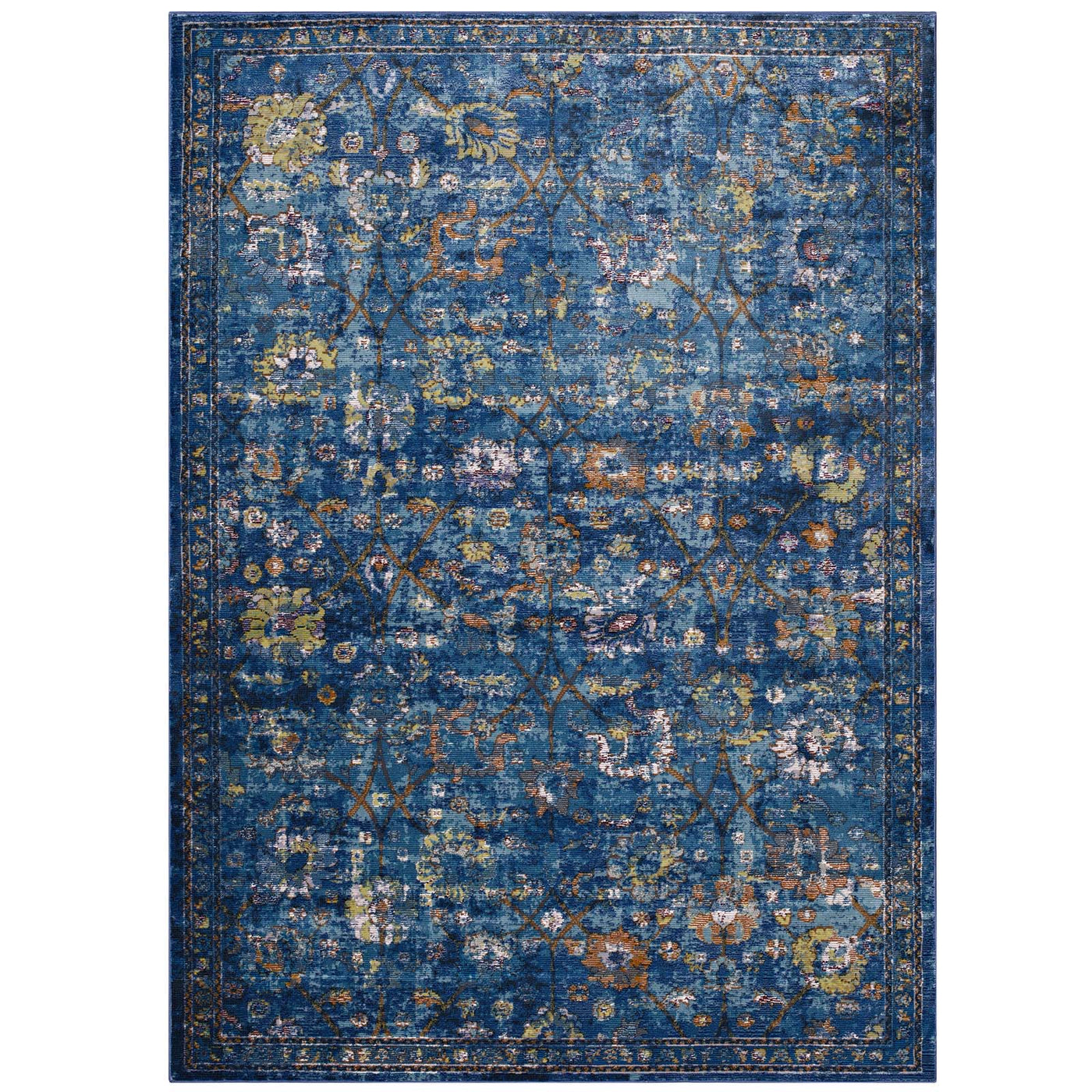 Dark Blue Yellow and Orange / 5x8