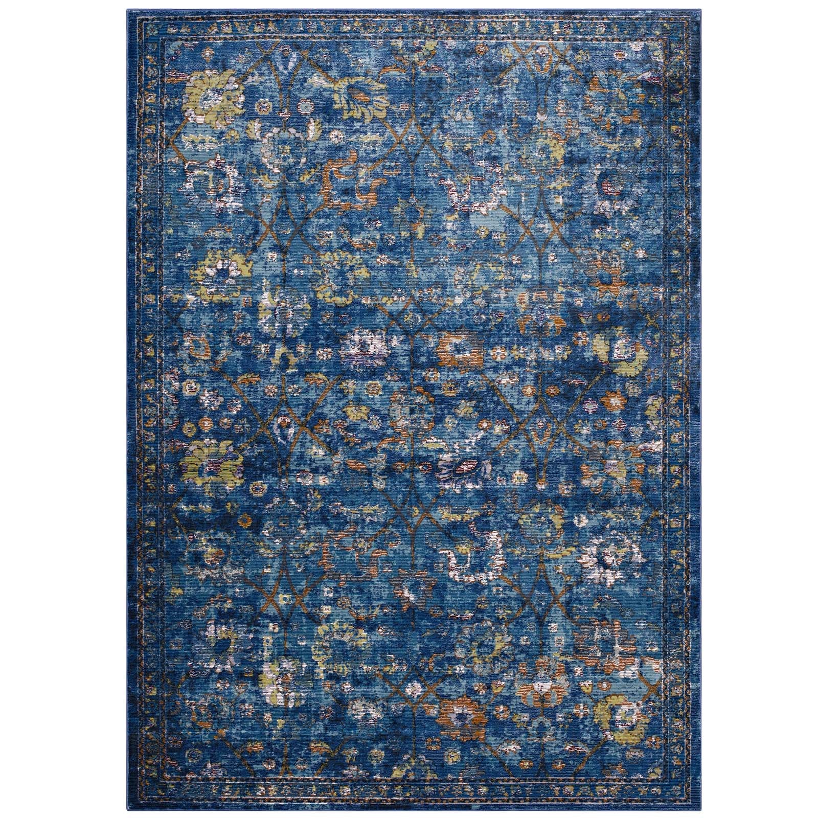 Dark Blue Yellow and Orange / 5x8