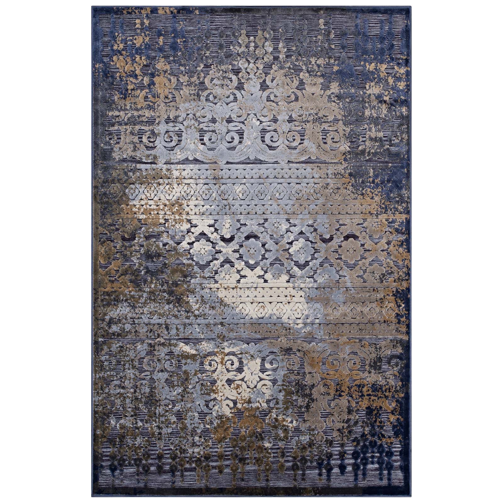 Blue Rust and Cream / 5x8