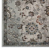 Silver Blue Beige and Brown / 5x8