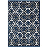 Ivory Moroccan Blue and Brown / 8x10