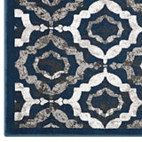 Ivory Moroccan Blue and Brown / 8x10