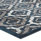 Ivory Moroccan Blue and Brown / 8x10