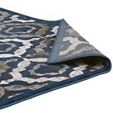 Ivory Moroccan Blue and Brown / 8x10