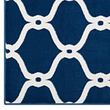 Moroccan Blue and Ivory / 5x8