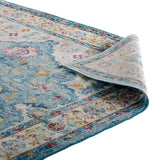 Light Blue Ivory Yellow Orange / 5x8