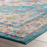 Light Blue Ivory Yellow Orange / 8x10