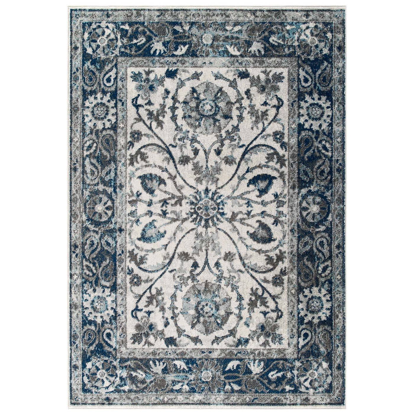 Ivory and Blue / 5x8