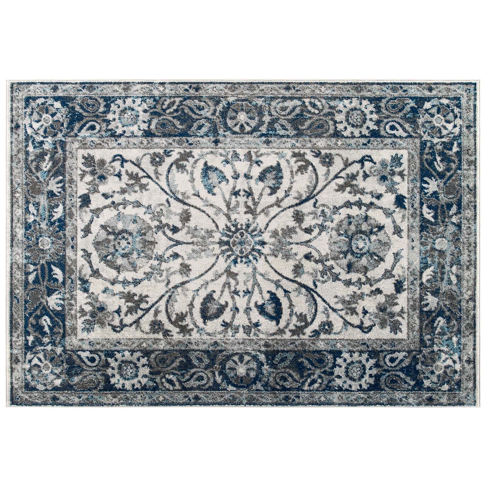 Ivory and Blue / 5x8